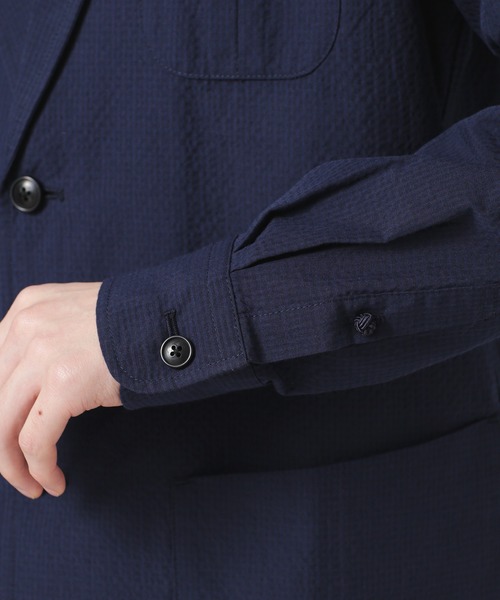 NANO universe（ナノユニバース）の「LB.03/シアサッカー2Bシャツジャケット（テーラードジャケット・メンズ・カーキ/ベージュ/ネイビー・M/S/L）」の9枚目の写真