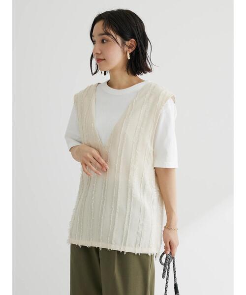 Green Parks(グリーンパークス)の「デザインVネックベスト(ベスト・レディース・ブラック/カーキ/ホワイト系その他2・FREE)」の10枚目の写真