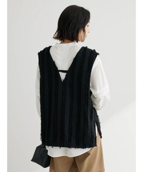 Green Parks(グリーンパークス)の「デザインVネックベスト(ベスト・レディース・ブラック/カーキ/ホワイト系その他2・FREE)」の6枚目の写真