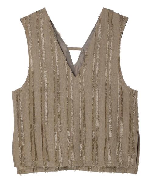 Green Parks(グリーンパークス)の「デザインVネックベスト(ベスト・レディース・ブラック/カーキ/ホワイト系その他2・FREE)」の3枚目の写真