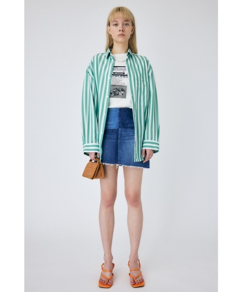MOUSSY(マウジー)の「COLLAGE 23 Tシャツ(Tシャツ/カットソー・レディース・ブラック/ホワイト系その他2/オレンジ/杢グレー/ホワイト・FREE)」の14枚目の写真