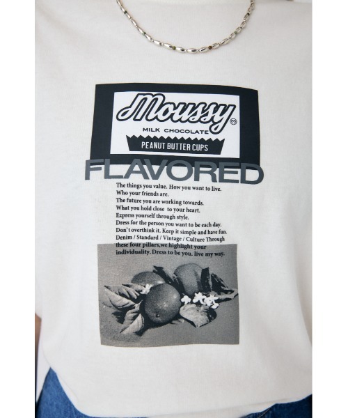 MOUSSY(マウジー)の「COLLAGE 23 Tシャツ(Tシャツ/カットソー・レディース・ブラック/ホワイト系その他2/オレンジ/杢グレー/ホワイト・FREE)」の11枚目の写真