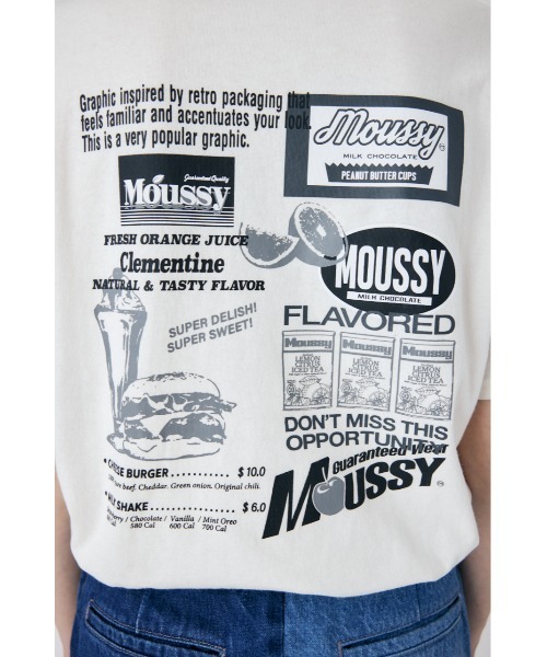 MOUSSY(マウジー)の「COLLAGE 23 Tシャツ(Tシャツ/カットソー・レディース・ブラック/ホワイト系その他2/オレンジ/杢グレー/ホワイト・FREE)」の12枚目の写真