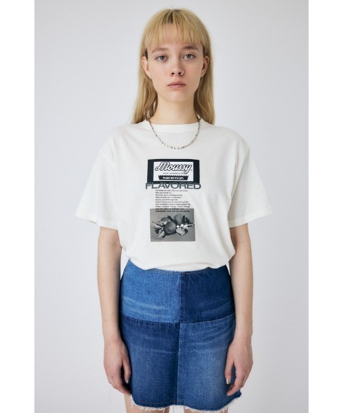 MOUSSY(マウジー)の「COLLAGE 23 Tシャツ(Tシャツ/カットソー・レディース・ブラック/ホワイト系その他2/オレンジ/杢グレー/ホワイト・FREE)」の8枚目の写真
