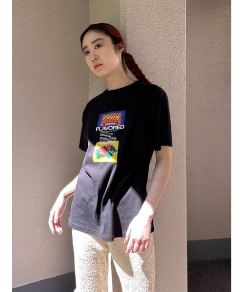 MOUSSY(マウジー)の「COLLAGE 23 Tシャツ(Tシャツ/カットソー・レディース・ブラック/ホワイト系その他2/オレンジ/杢グレー/ホワイト・FREE)」の6枚目の写真