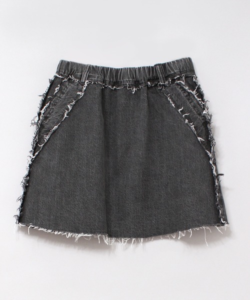 RNA（アールエヌエー）の「G1052 カットオフミニスカート（デニムスカート・レディース・ブラック/ライトインディゴブルー・MEDIUM）」の9枚目の写真