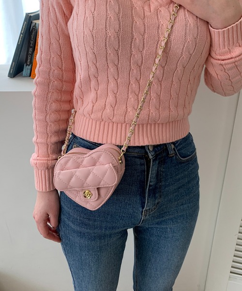 ハートキルティングクロスバッグ（トートバッグ）｜cream creme