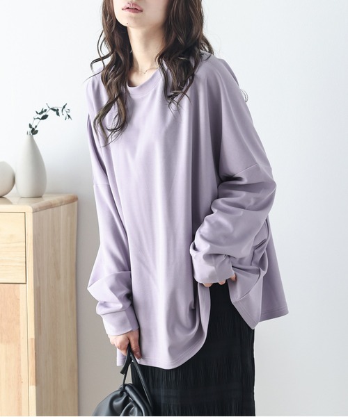 La-gemme(ラジェム)の「ルーズトップス(Tシャツ/カットソー・レディース・ホワイト/ブラック/パープル/ブラウン/ブルー・フリー)」の5枚目の写真