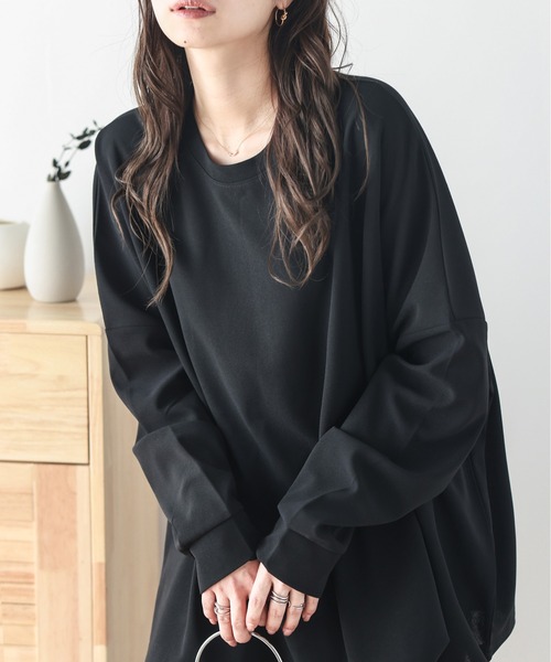 La-gemme(ラジェム)の「ルーズトップス(Tシャツ/カットソー・レディース・ホワイト/ブラック/パープル/ブラウン/ブルー・フリー)」の13枚目の写真