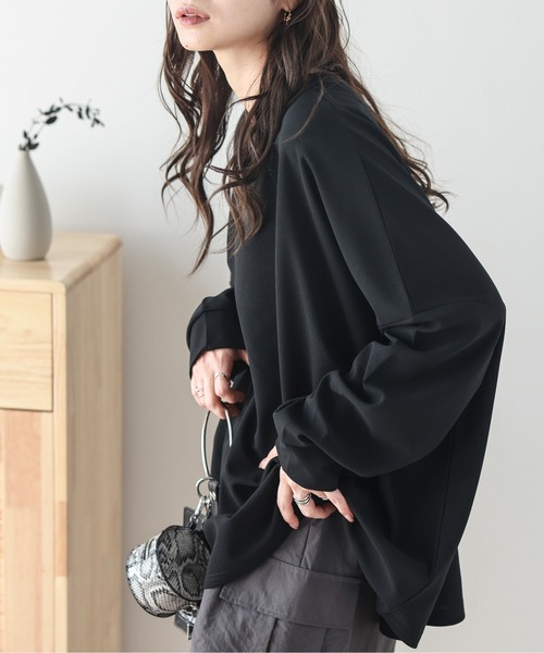 La-gemme(ラジェム)の「ルーズトップス(Tシャツ/カットソー・レディース・ホワイト/ブラック/パープル/ブラウン/ブルー・フリー)」の10枚目の写真