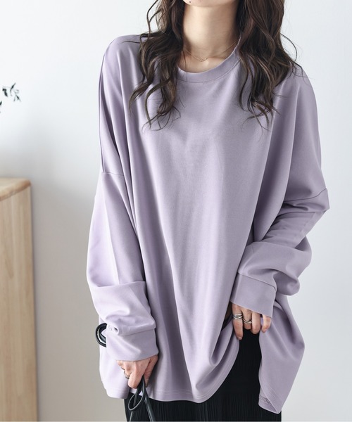 La-gemme(ラジェム)の「ルーズトップス(Tシャツ/カットソー・レディース・ホワイト/ブラック/パープル/ブラウン/ブルー・フリー)」の20枚目の写真
