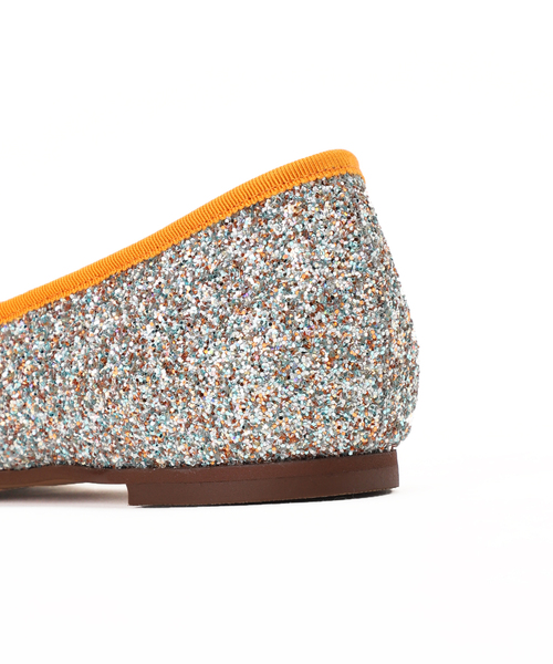 Le Talon GRISE（ル タロン グリーズ） フラットシューズ 24.5 GRISEスクエアグリッターフラット（フラットシューズ）｜LE