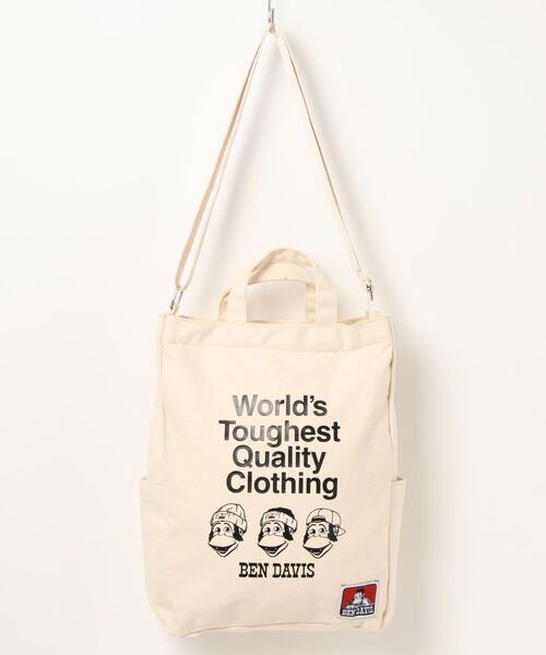 BEN DAVIS（ベンデイビス）の「LARGE SHOULDER TOTE（トートバッグ・メンズ・ブラック/ナチュラル・FREE）」の7枚目の写真
