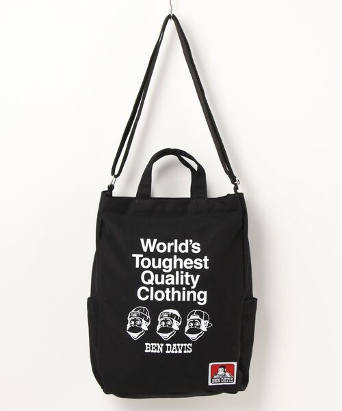 BEN DAVIS（ベンデイビス）の「LARGE SHOULDER TOTE（トートバッグ・メンズ・ブラック/ナチュラル・FREE）」の8枚目の写真