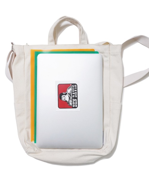 BEN DAVIS（ベンデイビス）の「LARGE SHOULDER TOTE（トートバッグ・メンズ・ブラック/ナチュラル・FREE）」の10枚目の写真