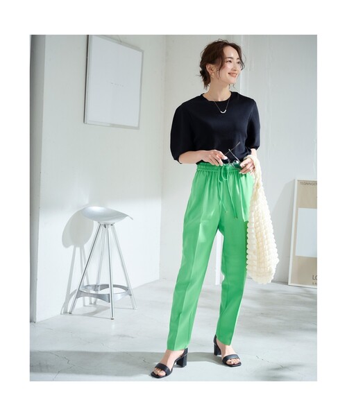 OPAQUE.CLIP(オペークドットクリップ)の「◆セットアップ対応 イージーテーパード ジョグパンツ【洗濯機洗い可/5色展開】(その他パンツ・レディース・グレー系その他/ブラック/ライトベージュ/ライトグリーン/レンガ・34/36/38/40/42)」の10枚目の写真