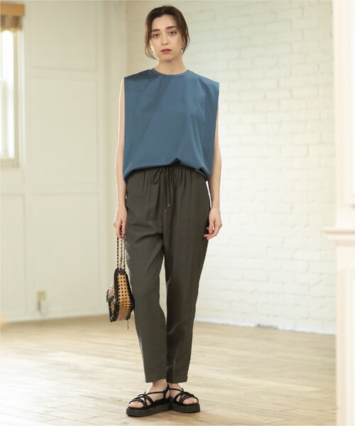 OPAQUE.CLIP(オペークドットクリップ)の「◆セットアップ対応 イージーテーパード ジョグパンツ【洗濯機洗い可/5色展開】(その他パンツ・レディース・グレー系その他/ブラック/ライトベージュ/ライトグリーン/レンガ・34/36/38/40/42)」の11枚目の写真