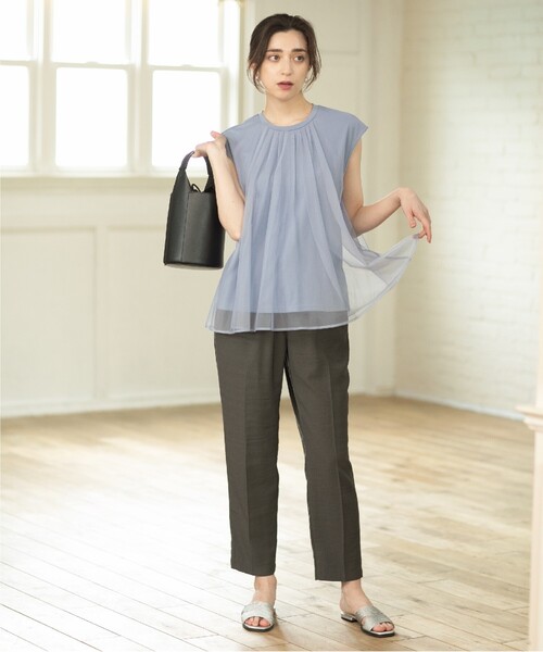 OPAQUE.CLIP(オペークドットクリップ)の「◆セットアップ対応 イージーテーパード ジョグパンツ【洗濯機洗い可/5色展開】(その他パンツ・レディース・グレー系その他/ブラック/ライトベージュ/ライトグリーン/レンガ・34/36/38/40/42)」の13枚目の写真