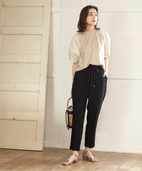 OPAQUE.CLIP(オペークドットクリップ)の「◆セットアップ対応 イージーテーパード ジョグパンツ【洗濯機洗い可/5色展開】(その他パンツ・レディース・グレー系その他/ブラック/ライトベージュ/ライトグリーン/レンガ・34/36/38/40/42)」の16枚目の写真