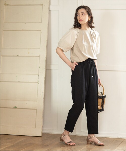 OPAQUE.CLIP(オペークドットクリップ)の「◆セットアップ対応 イージーテーパード ジョグパンツ【洗濯機洗い可/5色展開】(その他パンツ・レディース・グレー系その他/ブラック/ライトベージュ/ライトグリーン/レンガ・34/36/38/40/42)」の17枚目の写真