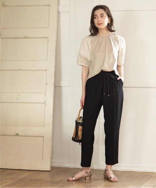 OPAQUE.CLIP(オペークドットクリップ)の「◆セットアップ対応 イージーテーパード ジョグパンツ【洗濯機洗い可/5色展開】(その他パンツ・レディース・グレー系その他/ブラック/ライトベージュ/ライトグリーン/レンガ・34/36/38/40/42)」の18枚目の写真