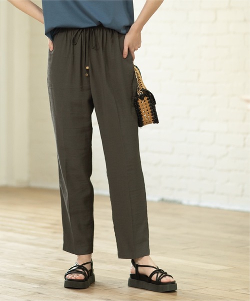 OPAQUE.CLIP(オペークドットクリップ)の「◆セットアップ対応 イージーテーパード ジョグパンツ【洗濯機洗い可/5色展開】(その他パンツ・レディース・グレー系その他/ブラック/ライトベージュ/ライトグリーン/レンガ・34/36/38/40/42)」の3枚目の写真