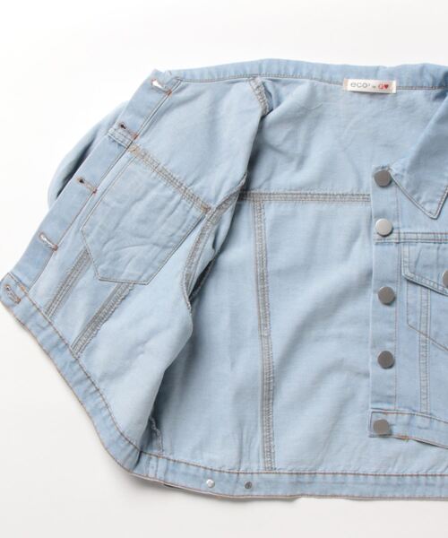 Q（キュー）の「バルーンスリーブショートGジャン（デニムジャケット・レディース・ライトブルー・MEDIUM）」の3枚目の写真