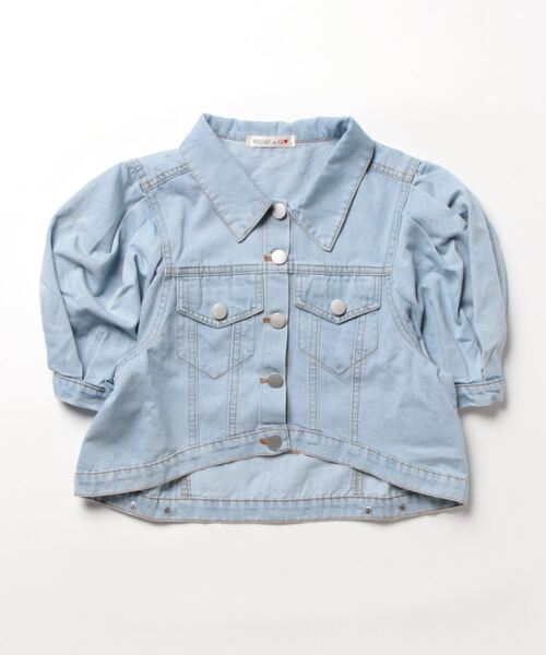 Q（キュー）の「バルーンスリーブショートGジャン（デニムジャケット・レディース・ライトブルー・MEDIUM）」の4枚目の写真