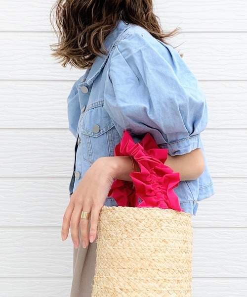 Q（キュー）の「バルーンスリーブショートGジャン（デニムジャケット・レディース・ライトブルー・MEDIUM）」の6枚目の写真