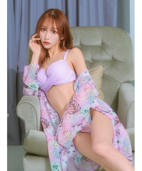 水着 ラッシュガード ビキニ 盛れる 可愛い レディース ガウン付き