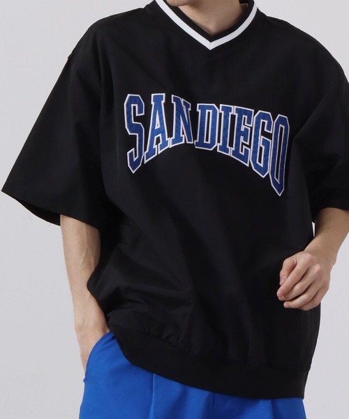 FUNALIVE(ファンアライブ)の「半袖Vネックナイロンプルオーバー(Tシャツ/カットソー・メンズ・ブラック/イエロー系その他/オフホワイト/ブルー系その他/イエロー/グリーン系その他/グリーン/ネイビー/パープル系その他・L/M)」の3枚目の写真