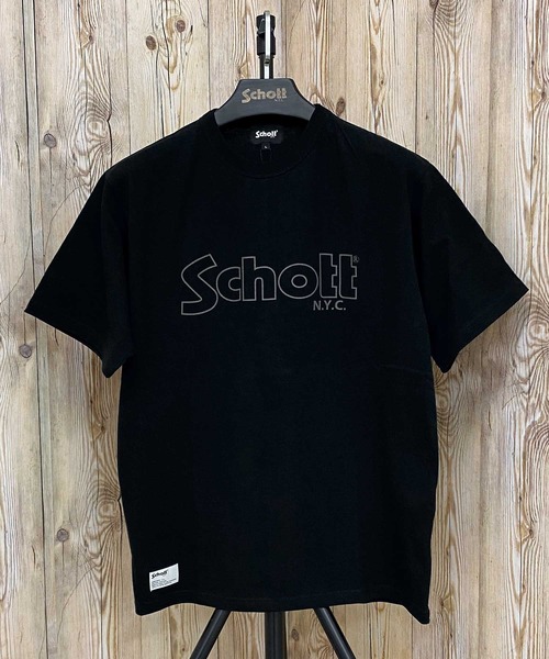 schott(ショット)の「'BASIC LOGO' 半袖Tシャツ(Tシャツ/カットソー・メンズ・ブラック/ホワイト/アイボリー・XXL/XL/L/M)」の3枚目の写真