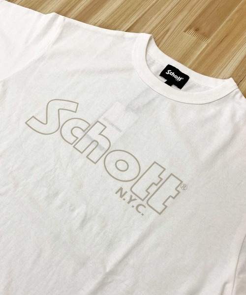 schott(ショット)の「'BASIC LOGO' 半袖Tシャツ(Tシャツ/カットソー・メンズ・ブラック/ホワイト/アイボリー・XXL/XL/L/M)」の8枚目の写真