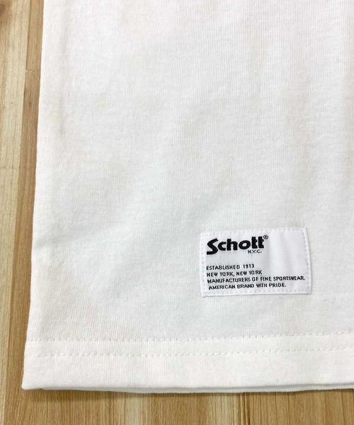 schott(ショット)の「'BASIC LOGO' 半袖Tシャツ(Tシャツ/カットソー・メンズ・ブラック/ホワイト/アイボリー・XXL/XL/L/M)」の7枚目の写真