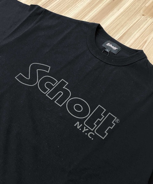 schott(ショット)の「'BASIC LOGO' 半袖Tシャツ(Tシャツ/カットソー・メンズ・ブラック/ホワイト/アイボリー・XXL/XL/L/M)」の6枚目の写真