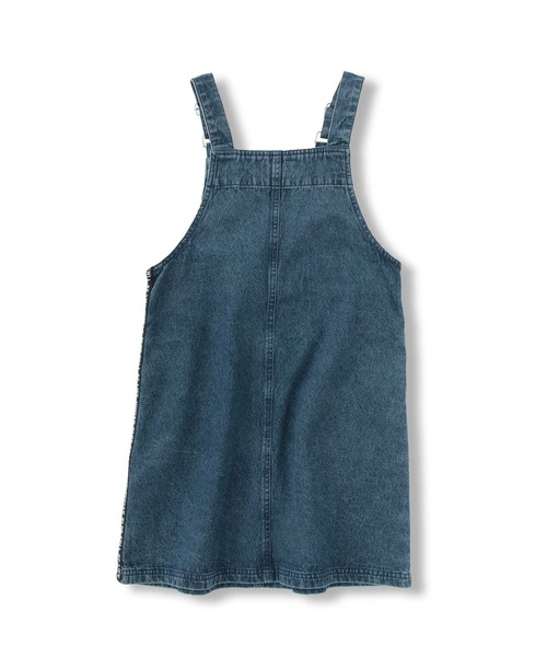 Right-on（ライトオン）の「【VIVIAN BLUE】テープロゴジャンスカ（ジャンパースカート・キッズ・ダークインディゴブルー/ライトインディゴブルー・120/150/140/130）」の9枚目の写真