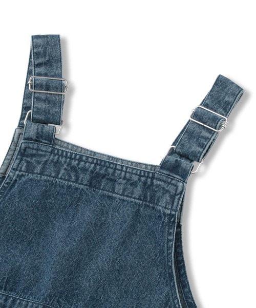 Right-on（ライトオン）の「【VIVIAN BLUE】テープロゴジャンスカ（ジャンパースカート・キッズ・ダークインディゴブルー/ライトインディゴブルー・120/150/140/130）」の8枚目の写真