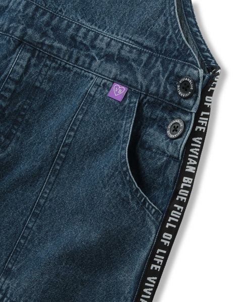 Right-on（ライトオン）の「【VIVIAN BLUE】テープロゴジャンスカ（ジャンパースカート・キッズ・ダークインディゴブルー/ライトインディゴブルー・120/150/140/130）」の13枚目の写真