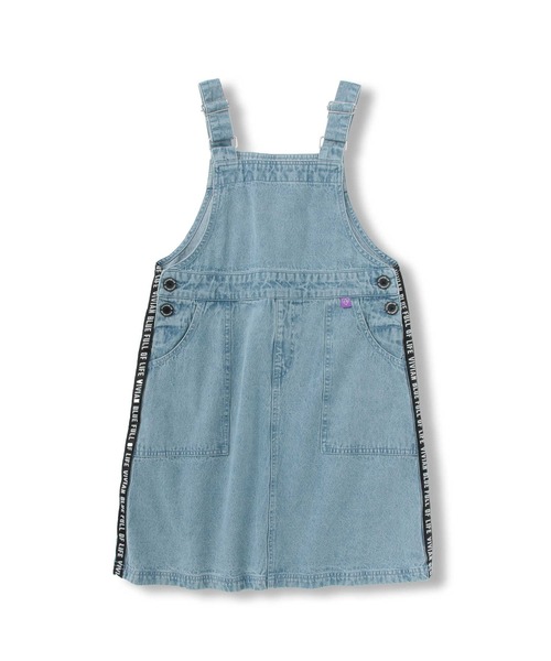 Right-on（ライトオン）の「【VIVIAN BLUE】テープロゴジャンスカ（ジャンパースカート・キッズ・ダークインディゴブルー/ライトインディゴブルー・120/150/140/130）」の11枚目の写真