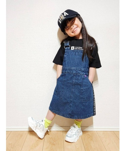 Right-on（ライトオン）の「【VIVIAN BLUE】テープロゴジャンスカ（ジャンパースカート・キッズ・ダークインディゴブルー/ライトインディゴブルー・120/150/140/130）」の19枚目の写真