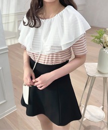 2WAYシフォンラッフルボーダープルオーバー【ZOZOTOWN限定アイテム】