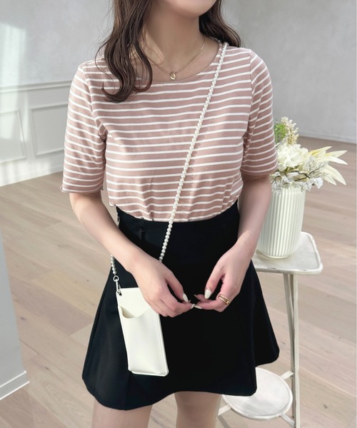 apres jour(アプレジュール)の「2WAYシフォンラッフルボーダープルオーバー【ZOZOTOWN限定アイテム】(Tシャツ/カットソー・レディース・レッド/ピンクベージュ/ブラック・フリー/X-LARGE)」の18枚目の写真