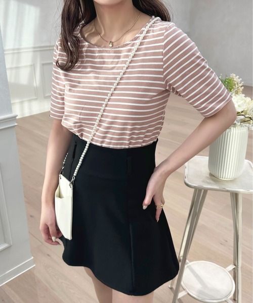 apres jour(アプレジュール)の「2WAYシフォンラッフルボーダープルオーバー【ZOZOTOWN限定アイテム】(Tシャツ/カットソー・レディース・レッド/ピンクベージュ/ブラック・フリー/X-LARGE)」の19枚目の写真