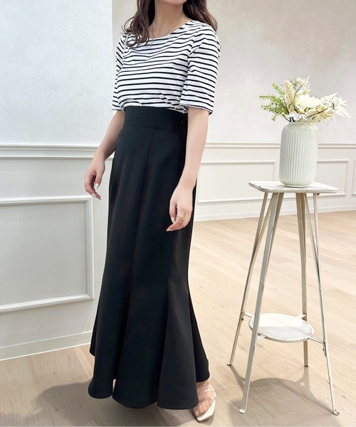 apres jour(アプレジュール)の「2WAYシフォンラッフルボーダープルオーバー【ZOZOTOWN限定アイテム】(Tシャツ/カットソー・レディース・レッド/ピンクベージュ/ブラック・フリー/X-LARGE)」の13枚目の写真
