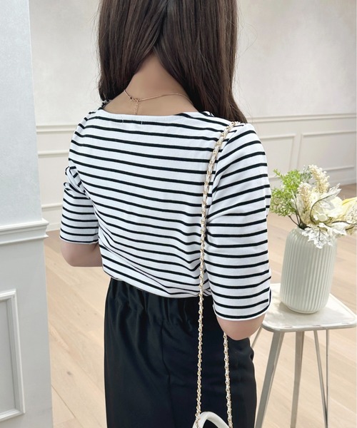 apres jour(アプレジュール)の「2WAYシフォンラッフルボーダープルオーバー【ZOZOTOWN限定アイテム】(Tシャツ/カットソー・レディース・レッド/ピンクベージュ/ブラック・フリー/X-LARGE)」の12枚目の写真