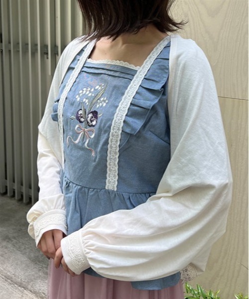 axes femme（アクシーズファム）の「ビジュー釦ＵＶカットストール（ストール/ショール・レディース・ピンク/キナリ/ブラック・FREE）」の2枚目の写真