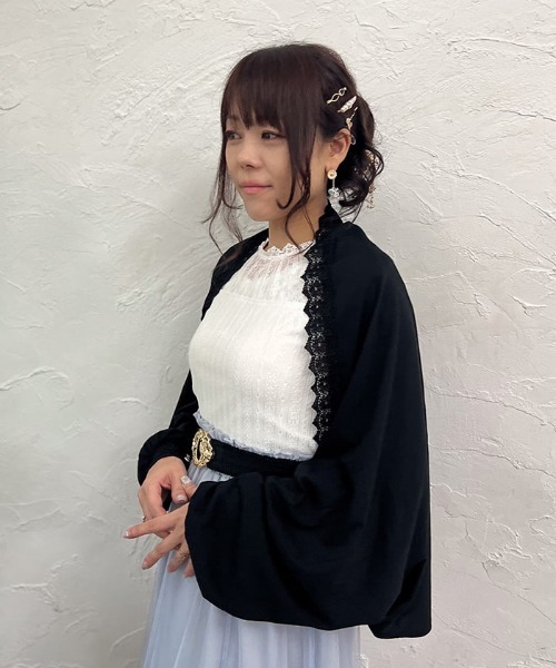 axes femme（アクシーズファム）の「ビジュー釦ＵＶカットストール（ストール/ショール・レディース・ピンク/キナリ/ブラック・FREE）」の3枚目の写真