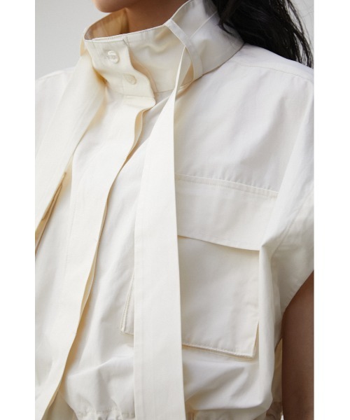 PLUS(プラス)の「【PLUS】CROPPED MILITARY SHIRT VEST/【PLUS】クロップドミリタリーシャツベスト(ベスト・レディース・ホワイト/ブラック・FREE)」の10枚目の写真