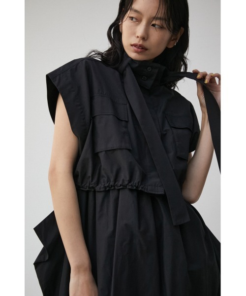 PLUS(プラス)の「【PLUS】CROPPED MILITARY SHIRT VEST/【PLUS】クロップドミリタリーシャツベスト(ベスト・レディース・ホワイト/ブラック・FREE)」の15枚目の写真