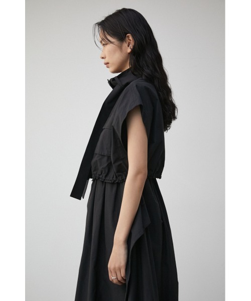 PLUS(プラス)の「【PLUS】CROPPED MILITARY SHIRT VEST/【PLUS】クロップドミリタリーシャツベスト(ベスト・レディース・ホワイト/ブラック・FREE)」の9枚目の写真